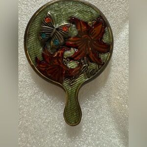 Jay Strongwater Green and Red Hand Mirror